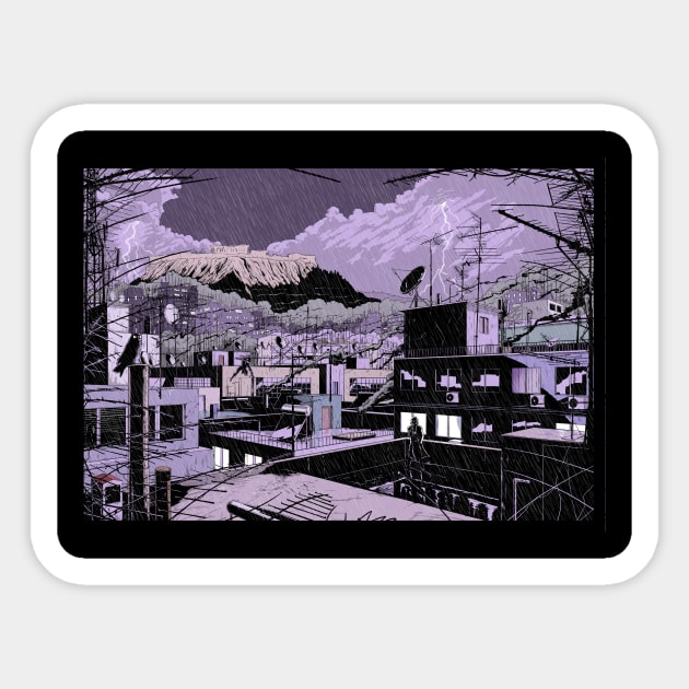 Athens In The Storm Sticker by Hellustrations